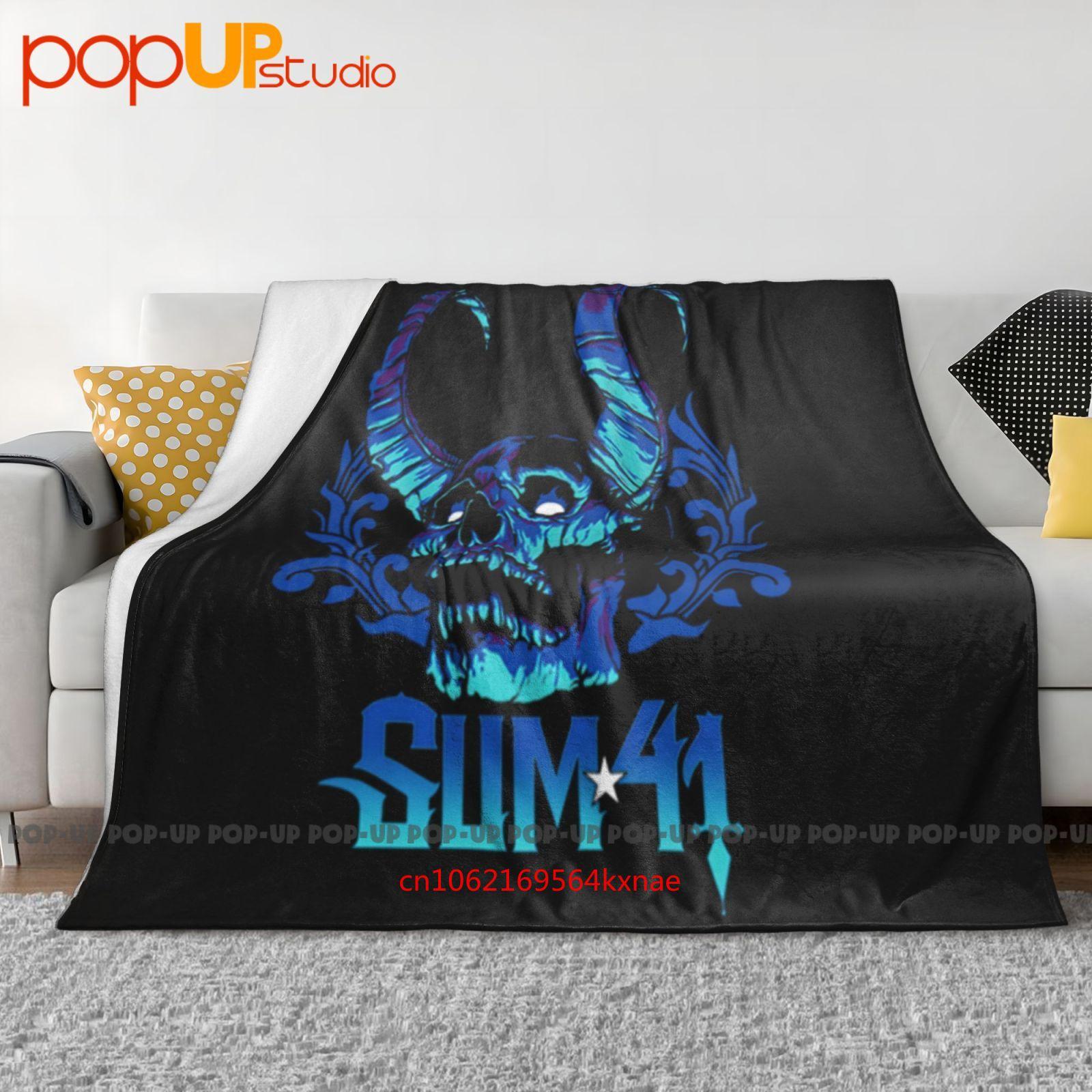 Sum 41 Blue Demon Даты тура Группа Ультра-мягкое одеяло Покрывало Зимнее покрывало для дивана Покрывала для кровати 30x40in