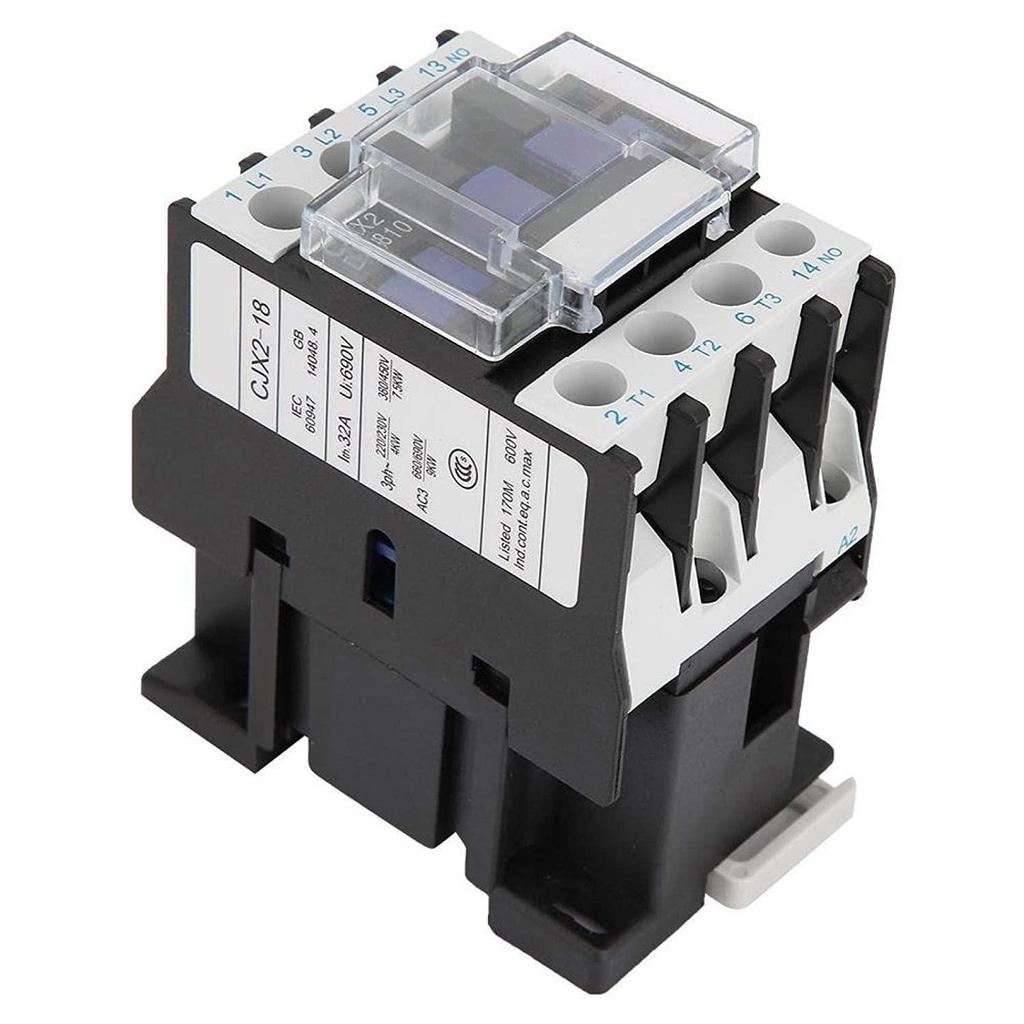 Contattore AC CJX2-1810 24V 50Hz 660V 32 Amp Fasi 3 Poli Guida DIN Industriale