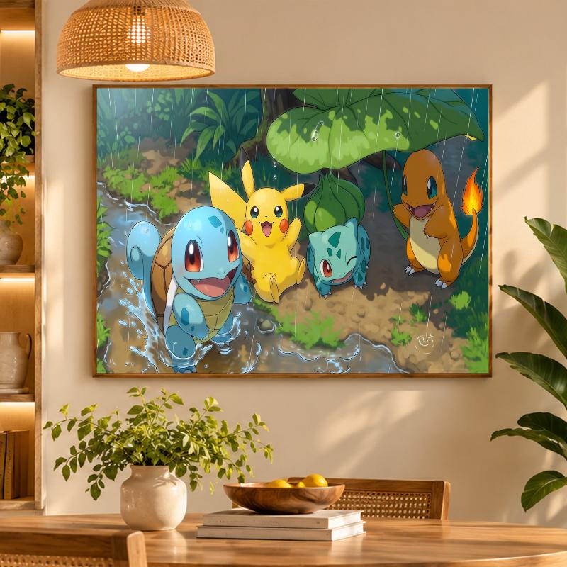 5D Diamond Painting Bulbasaur Charmander Squirtle DIY Full Drill Diamond Art Kit Home Decoration