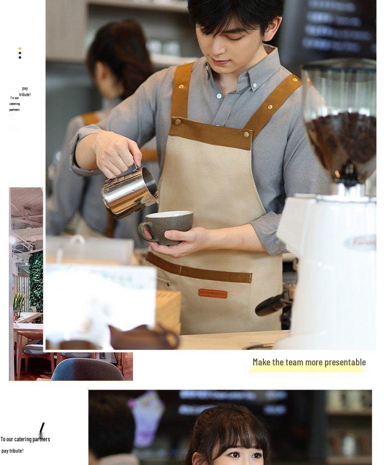 Waterproof Oil-Proof Logo Apron for Milk Tea & Coffee Shops