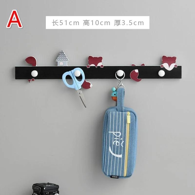 Bedroom Wall Organizer European Style Wooden Hook Key Chain Coat Hat Hook Porch Door Wall Home Decoration Home Storage Hanger