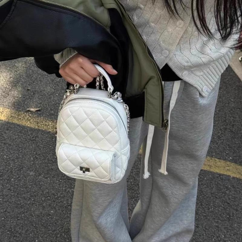 Xiaoxiangfeng mini rhombus chain backpack summer new cute small backpack simple versatile women s bag белый
