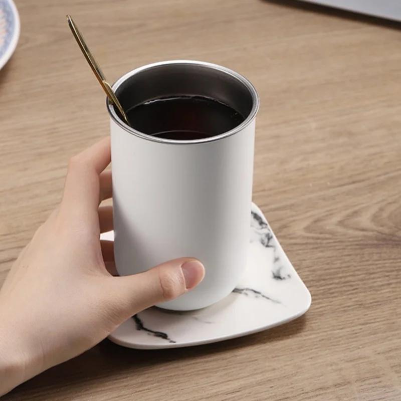 300 ml kahekihiline isoleeritud espressotass kaanega roostevabast terasest sisemine termostops Lekkekindel kaasaskantav välireisitass