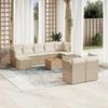 VidaXL Garden Lounge Set with Cushions 10 Pcs Beige Braided Resin 3223874
