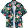 Hawaiian Beach Men's Short Sleeve Shirt with Plant Print Pattern Boy's Short Sleeve Lapel Casual