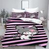 Cute Duvet Cover Kuromi Sanrio Bedding Quilt Sets Digital Printing Cartoon Kids Bed Set Pillowcase For Boy Adult Gift