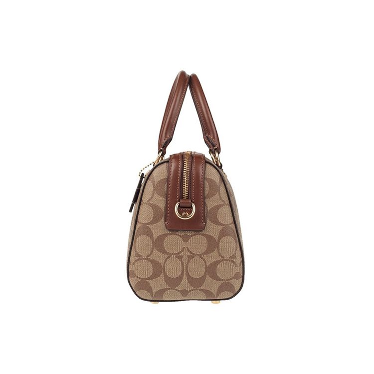 Coach Rowan 27 Printed PVC Boston Bag Women handbags Khaki 83607-IME74