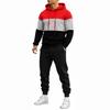 Men's Color Block Hooded Sweatshirt and Jogger Pants 2 Piece Casual Athletic Track Suit