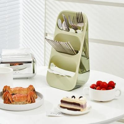 Multi-layer Home Use Storage Box Desktop Plastic Organizer Kitchen Dustproof Storage Rack for Cosmetics Tools Three Grids