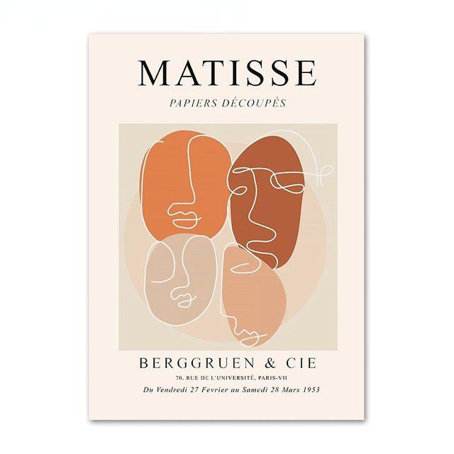 Abstrakte Matisse Coral Flower Dancer Line Wandkunst Ölgemälde Poster und Druckgrafik Wohnzimmer