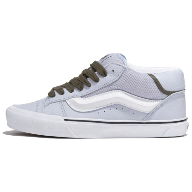 Vans Knu Fabric Leather Round Toe Lace-Up Mid-Top Casual Shoes Unisex Casual Shoes Blue VN000CQ9CHA1