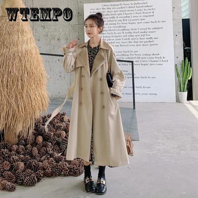 Gabardina de bloque de color para mujer, abrigo cruzado con parches, moda urbana para otoño e invierno, cortavientos