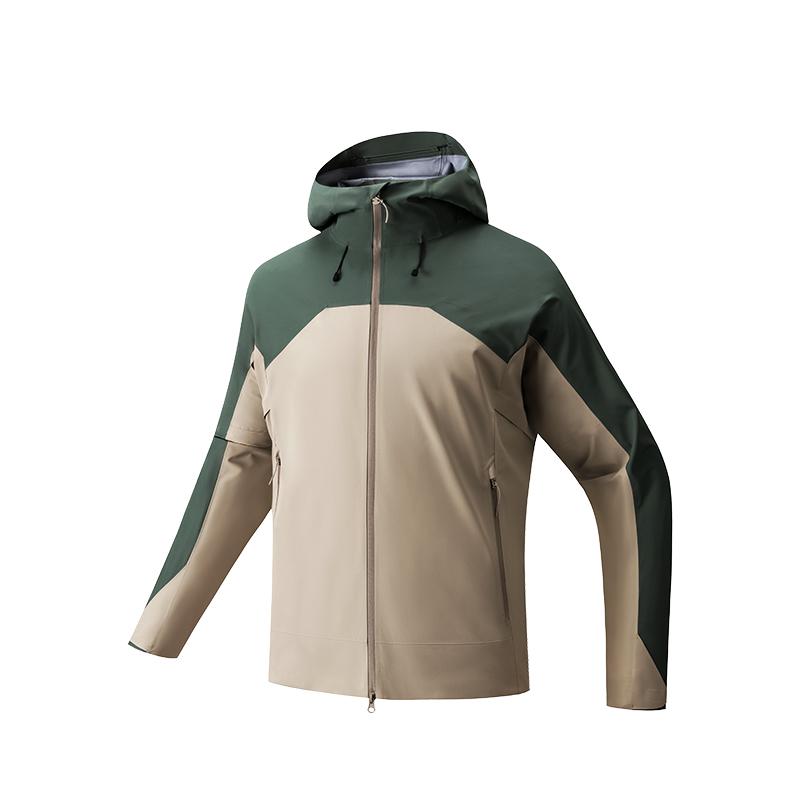 ANTA X ZHONGGUOGUOJIADILI Outdoor Collection Windbreaker Jackets Men s Oak Khaki/Earth Green Hooded Moderate 152536608-1 4XL