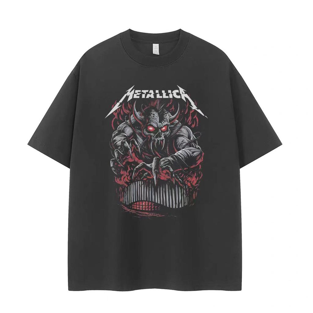 Retro American Street Skull-printed Short-sleeved T-shirt Y2K Short-sleeved Clothing Top