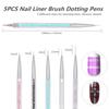 5PCS Dual Tipped Nail Art Sculpture Pen & 5PCS Nail Dotting Pens with Liner Brushes