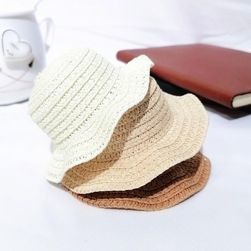 Wavy Edge Cute Straw Hat BJD Straw Hat Pet Hat Cotton Baby Hat Mini Hat Doll Hat Toy Hat Small Hat