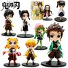 13cm Q Posket Figur Dämonentöter Mini Figur 8 Stück/Sets Kimetsu No Yaiba Kleine PVC Puppen Schreibtischdekoration