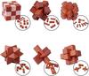 Kongming Puzzle Wooden Puzzle Time Killer 3D Puzzle Stress Relief Toy Set with Strategy Guide BM-STORE (Six Types)