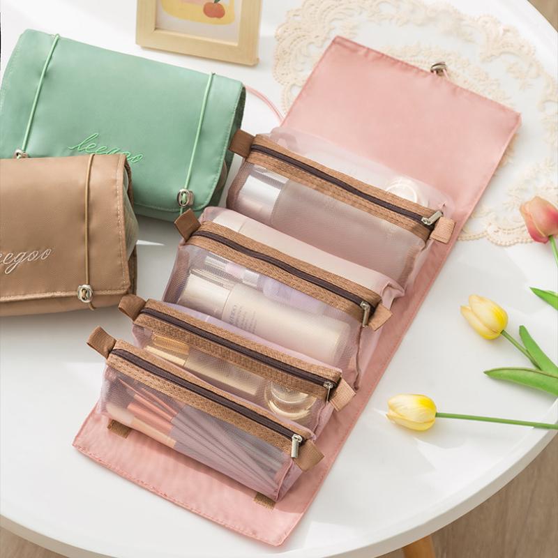 Skládací cestovní kosmetická taška na make-up Přenosná univerzální toaletní taštička