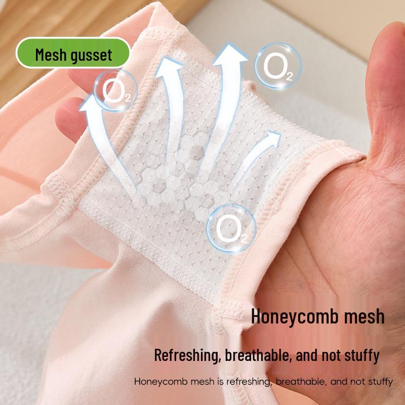 Girls' Pure Cotton Antibacterial Boxer Briefs for Kids - No Wedgie Design