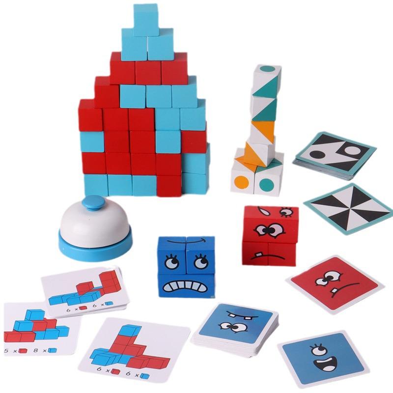 3D Face-Changing Rubik's Cube Building Blocks - Double Challenge Puzzle for Kids and Adults