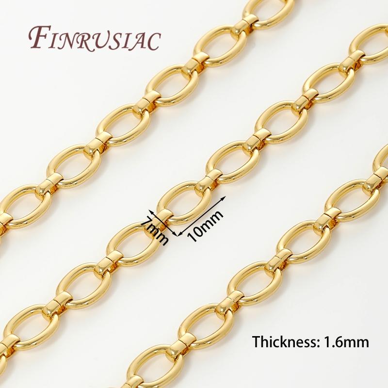 0.5-1Meter 18K Gold Plated Chains DIY Necklaces Accessories,Decorative Chain For Jewelry Making Supplies,Bulk Chains Wholesale