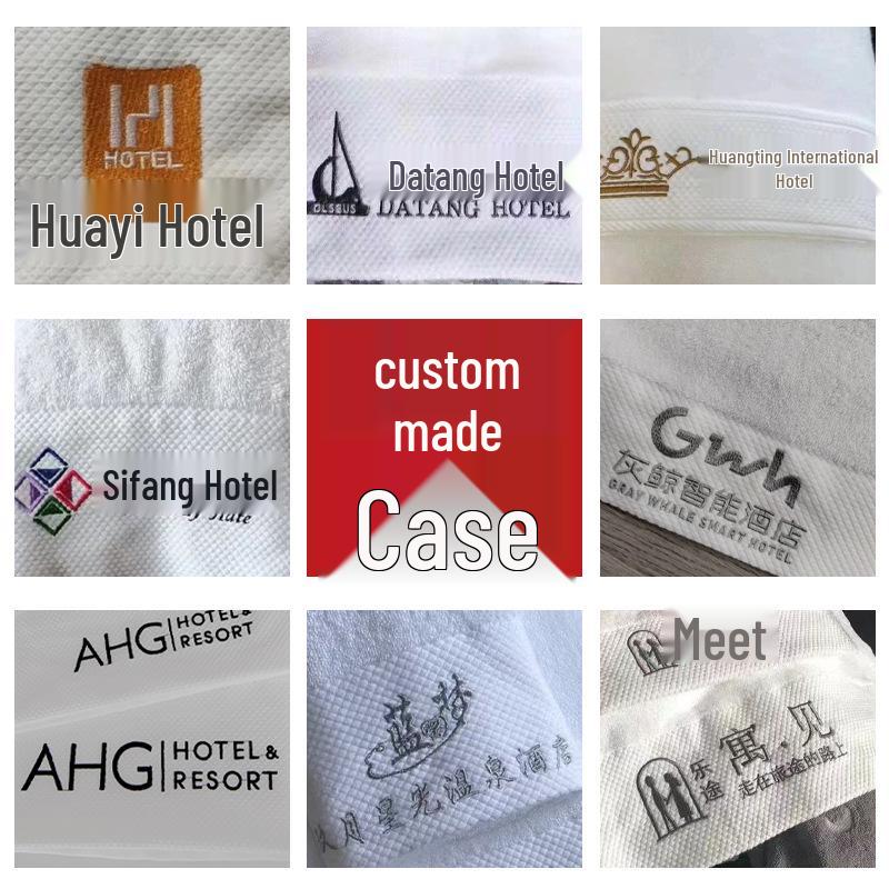 Thickened 21-Strand All-Cotton White Bath Towel - Absorbent and Customizable for Home, Hotel, or Guesthouse Use