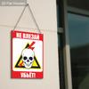 2pcs Russian Wooden Warning Signs - Rectangle Hanging Ornament for Front Door, Wall Decor