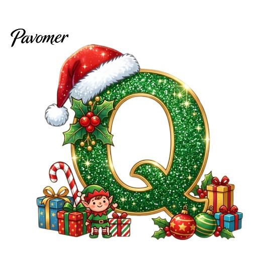 Holiday Tree Hanging Decor Personalized 26 Alphabet Christmas Ornament with Santa Hat Elf Design, Acrylic Cute Pendant for Mantel And Party