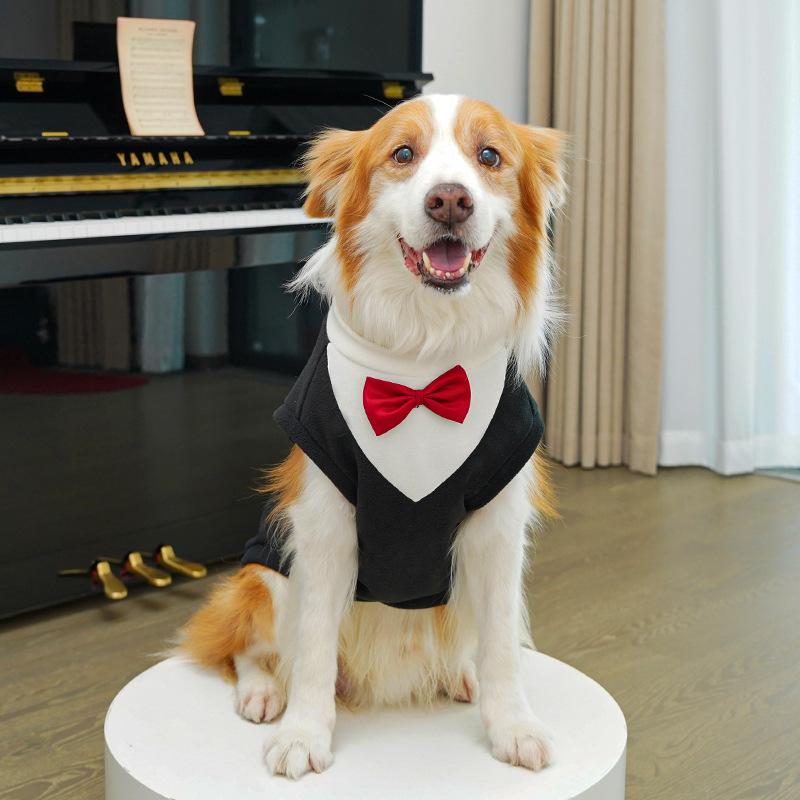 Vest Dog  Tuxedo Clothes for Wedding Party, French  Teddy Sleeveless Jacket  Winter