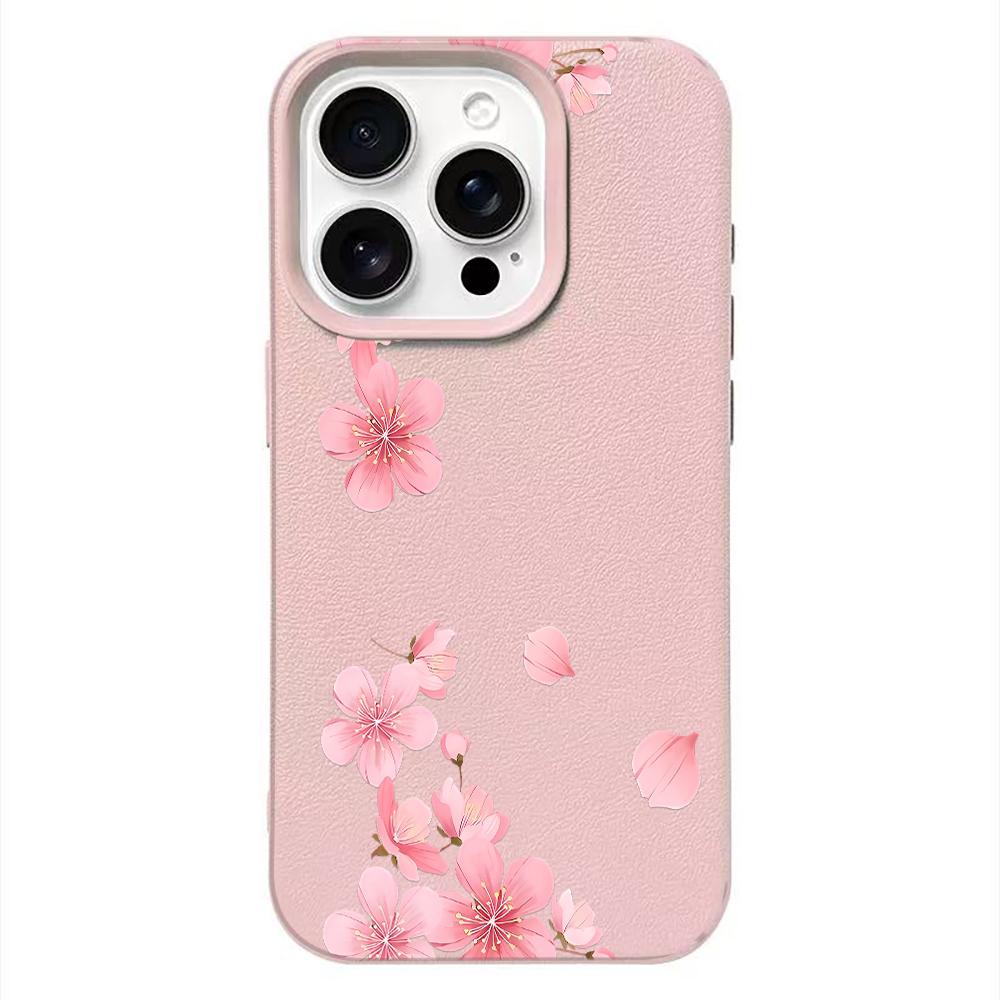 

Floating Cherry Blossom Stylish Phone Case For Iphone 17 Air 16 16e 15 14 13 12 11 Pro Max Anti-Fingerprint Protective Cover iphone 13 Pro