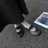 Johnature Sapatos Mary Jane Femininos de Couro Genuíno com Elástico Casual de Couro de Vaca Macio Flats Confortáveis com Solado Macio