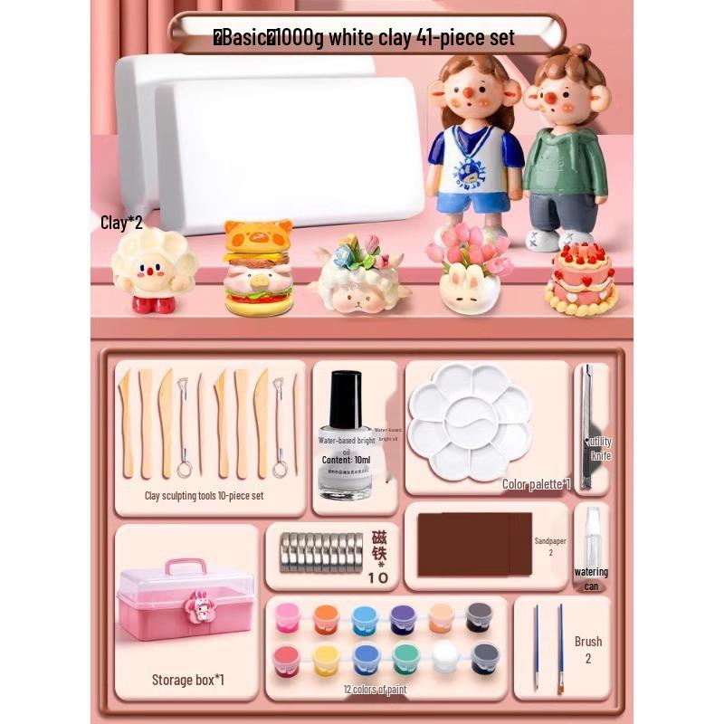 Stone Clay DIY Kit: Lightweight Polymer & Plaster Clay for Handmade Sculptures