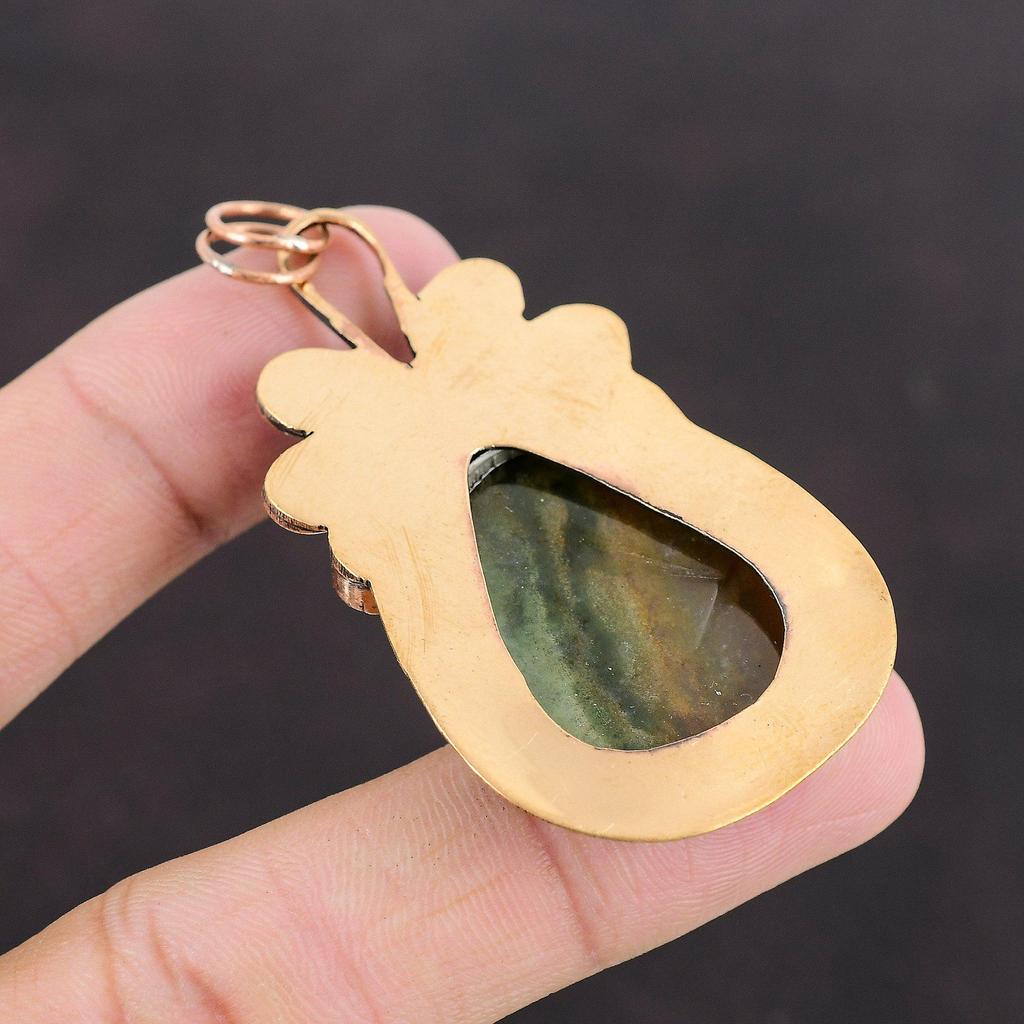 Boulder Chrysoprase Pendant African Amethyst Pendant Gemstone Pendant Handmade Jewelry Brand New Pendant Antique Copper Jewelry Gift For Him
