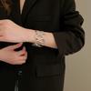 S/Round Shape Irregular Wide Bracelet Wave Opening Retro Hand Ring Zinc Zinc Alloy Wide Opening Bangle  Gift