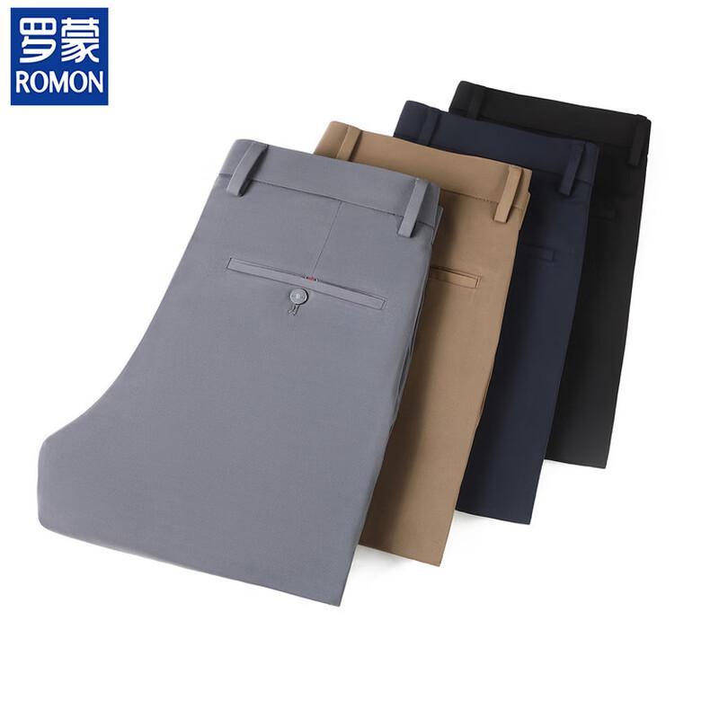 ROMON Men's Straight-Fit Business Casual Cool-Touch Pants