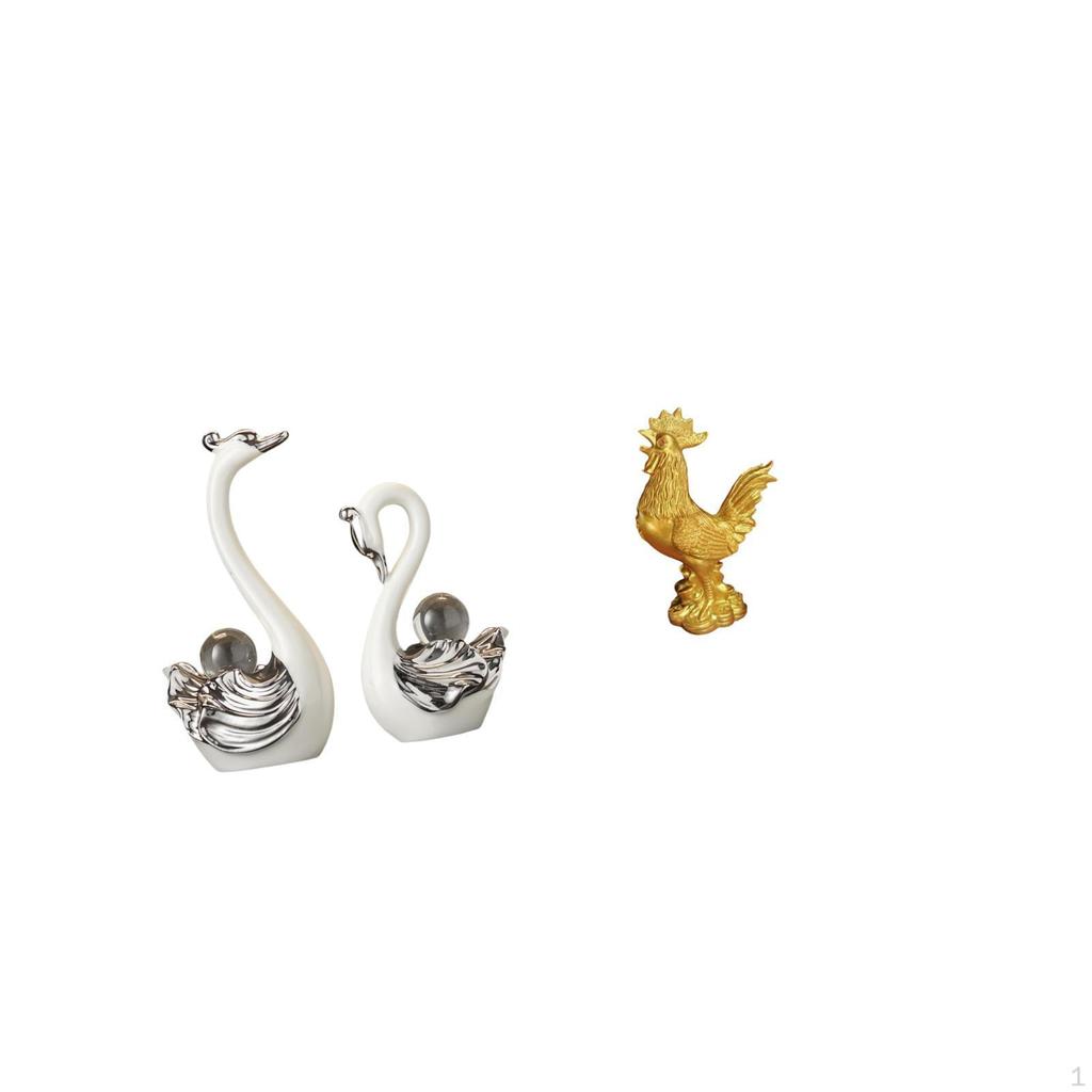 Porcelain Swan And Figurine Collection Elegant Animal Sculptures for Living Room Bedroom Fireplace