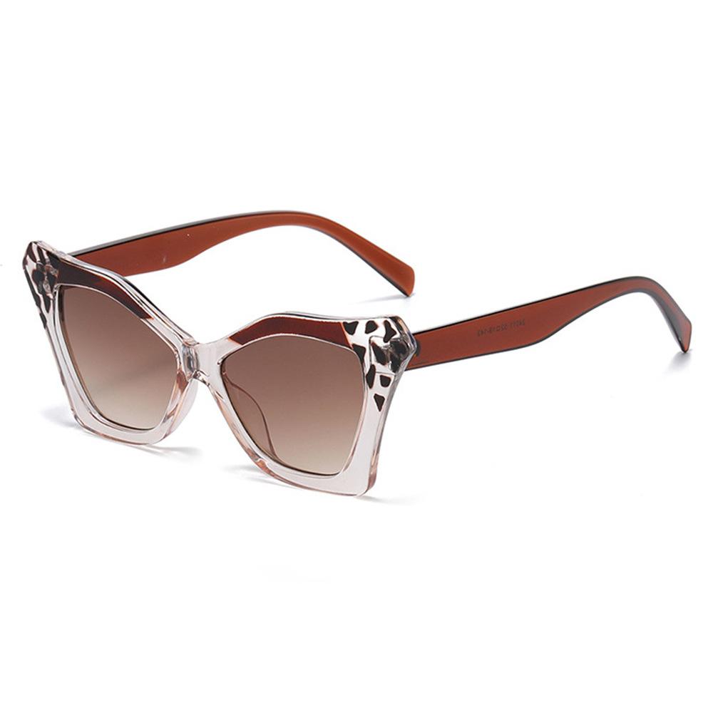 Retro Luxury Gradient Leopard Cat Eye Women Sunglasses  Personalized Color Blocking Spectacle Frames Men Sun Glasses Uv400