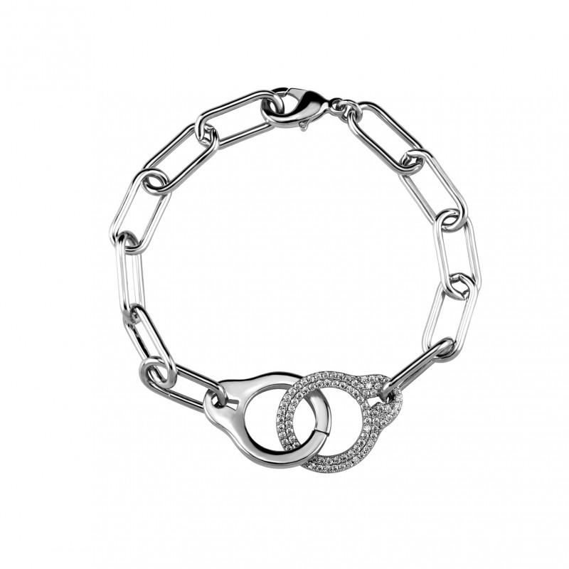 Unisex Hip Hop Punk Geometric Chain Bracelet Micro Pave Gold Plated Jewelry