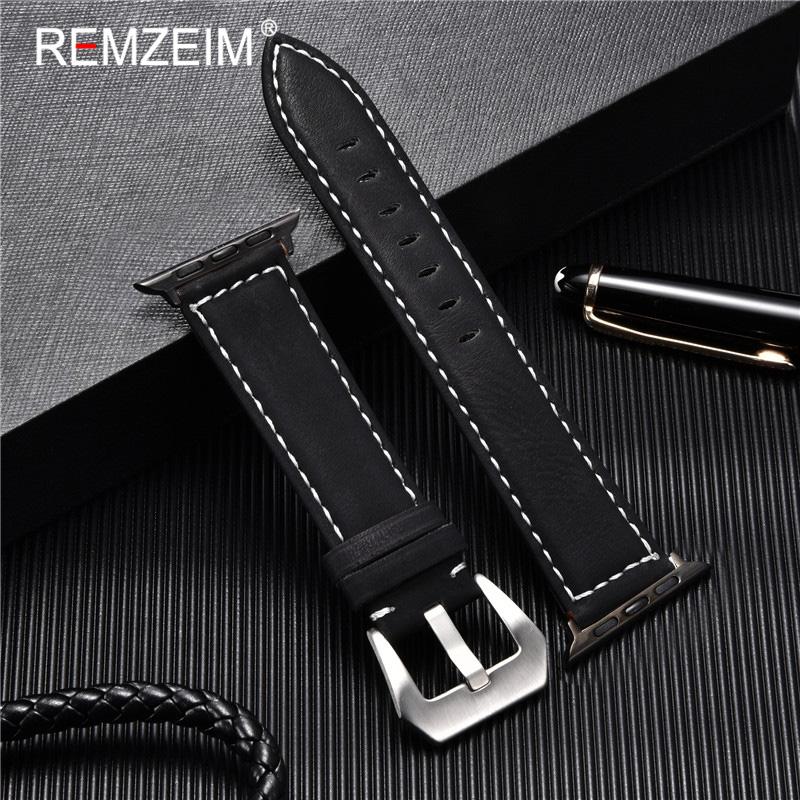 Leather Strap For Apple Watchband 41mm 42mm 38mm Watch Band 4 5 6 7 45mm 44mm 40mm iwatch Belt 3/2/1 Bracelet Black Blue Green