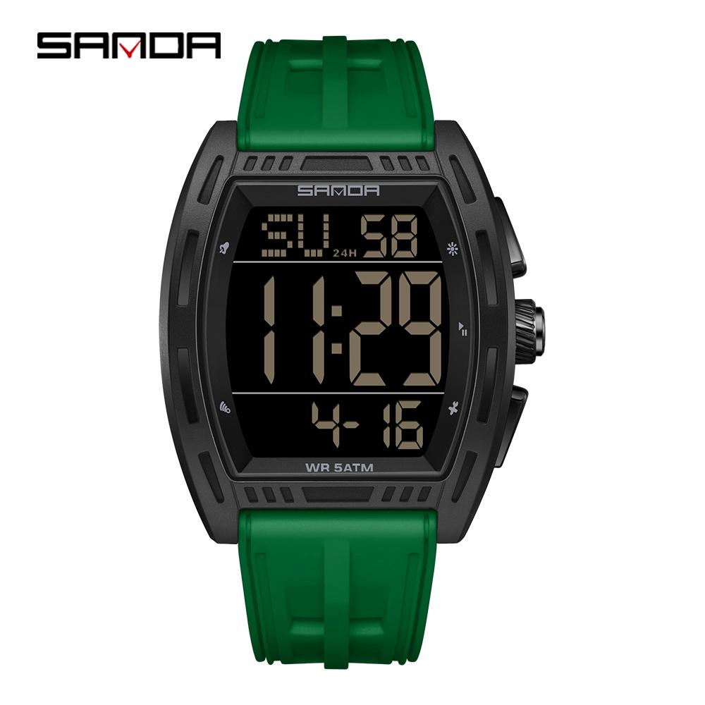 SANDA Fashion Electronic Watches for Man Multifunction Alarm Clock Luminous Calendar Chronograph Student Digital Wristwatch