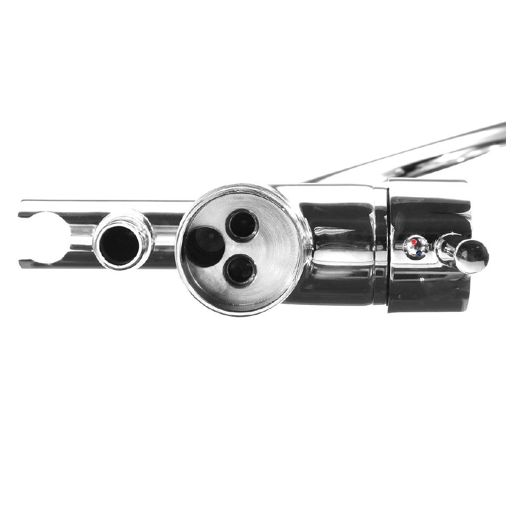 Chrome Polished Bathtub Floor Stand Faucet Mixer Single Handle Mixer Tap 360Rotation Spout With ABS Handshower Bath Mixer Shower Silver