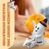 Handmade Halloween Cute Ghost Dog Ornament Resin Ghost Walking Dog Sculpture  Indoor