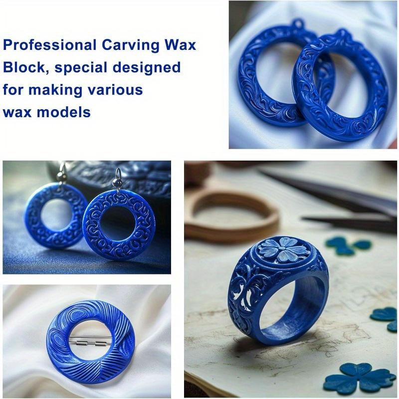 6PCS Blue Wax Ring Tubes for Jewelry Casting DIY Ring Molds Carving Wax Tools Craft Making Wax Hole Round Tubes
