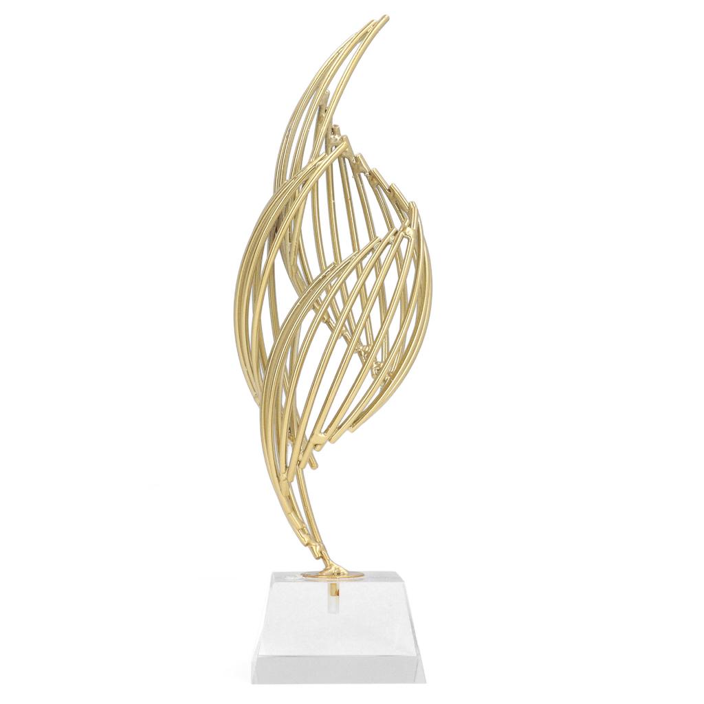 Metall Abstrakte Dekorative Skulptur mit Sockel Moderne Luxus Metall Abstrakte Kunst Heimdekor Statue