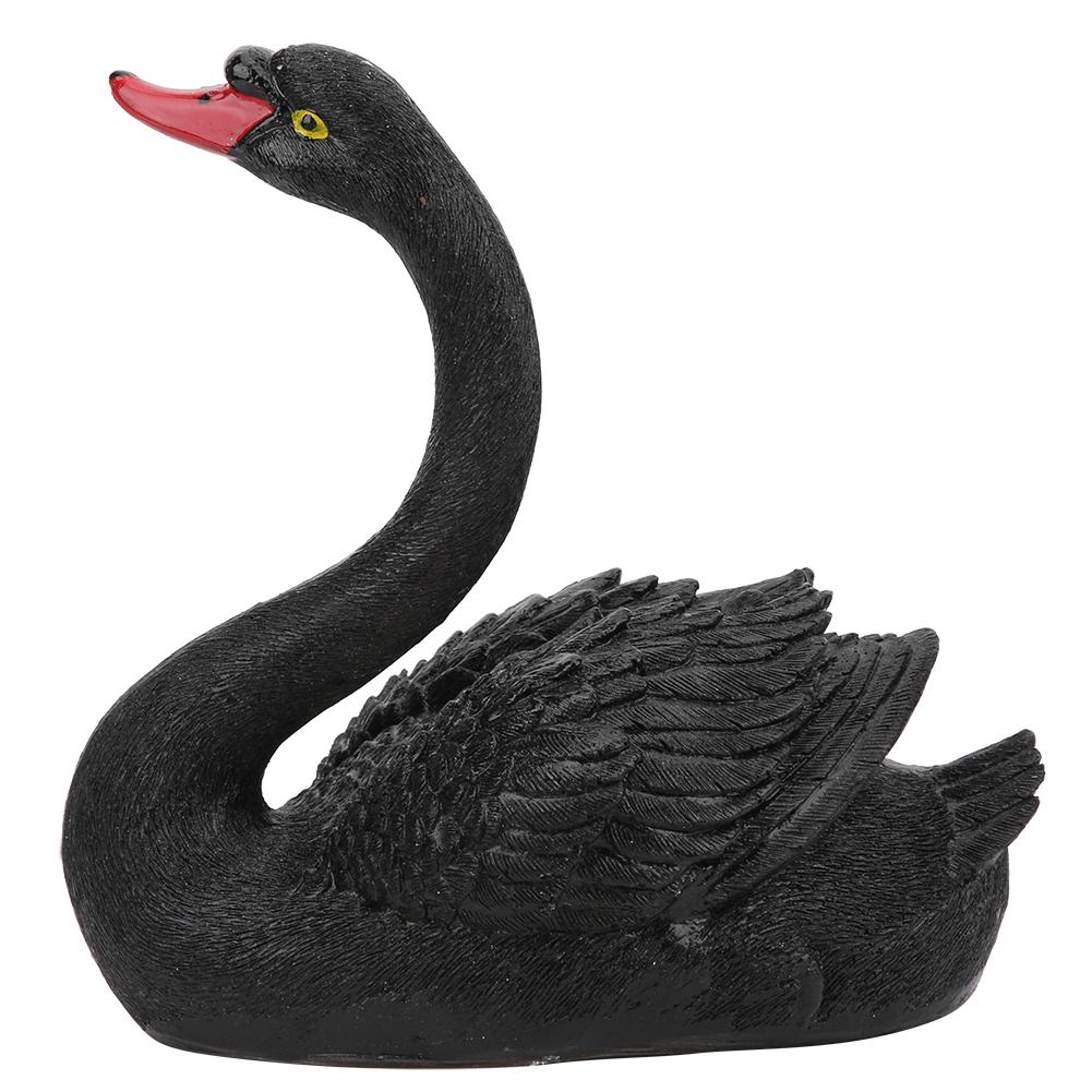 Outdoor Cute Floating Simulation Black Swan Ornament for Garden Courtyard Decoration