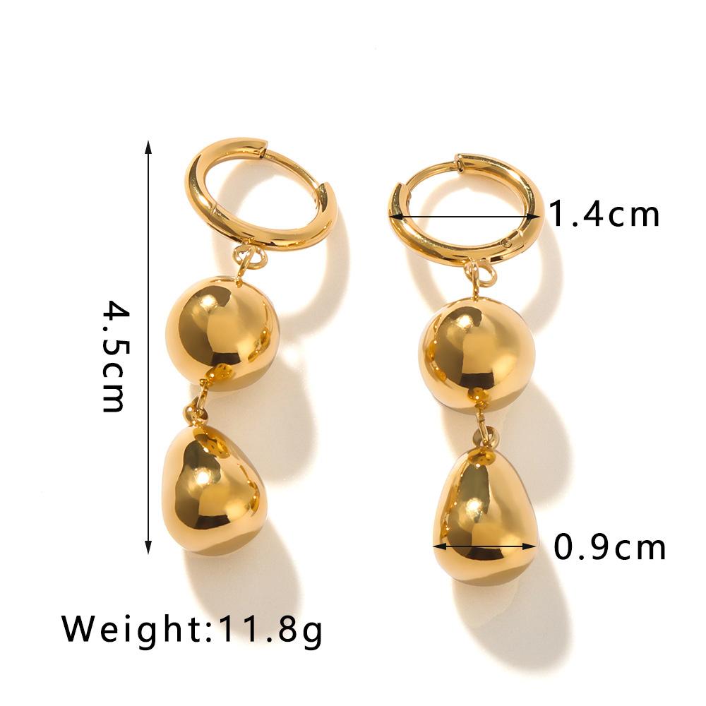 Stainless Steel Geometric Earrings For Women Gold Color Drop Stud