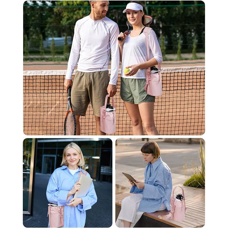 Borsa Porta Borraccia da Viaggio con Tracolla e Tasca per Telefono per Escursionismo e Avventura all'Aperto