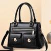 Vintage European Style Pu Large Tote Bag For Daily Use With Inner Pockets