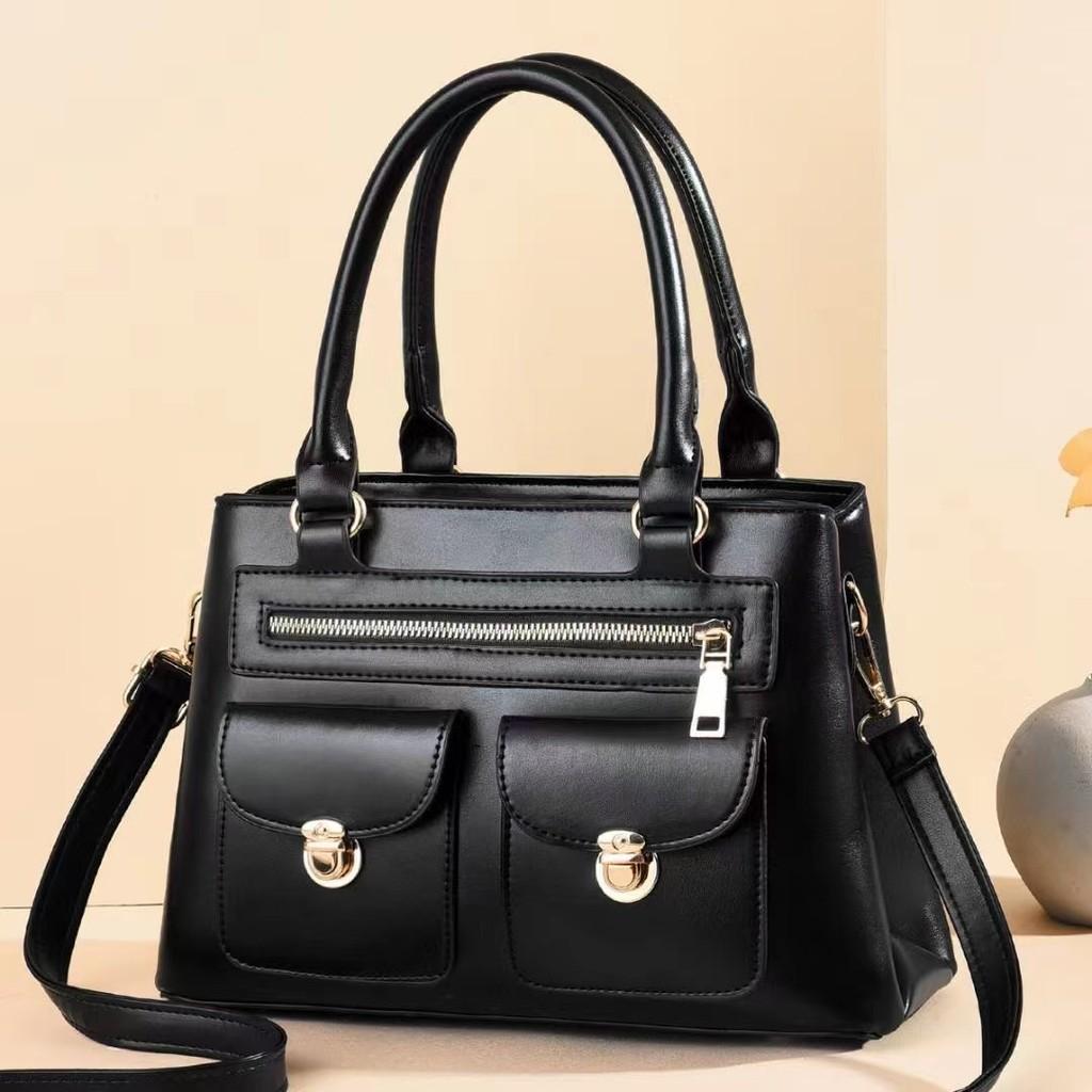 Vintage European Style Pu Large Tote Bag For Daily Use With Inner Pockets
